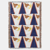 米領サモアの旗 スローブランケット (正面縦)