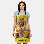 粉々おもしろいのレディ・ベイカー漫画 エプロン (着用した状態)