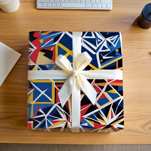 粉々にモダン砕かれたガラスのモザイクギフトをデザイナーに ラッピングペーパー