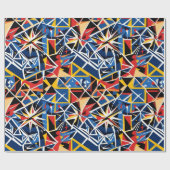 粉々にモダン砕かれたガラスのモザイクギフトをデザイナーに ラッピングペーパー (フラット)