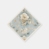 粉エレガントフランスの末ブルー,ホワイトと金ゴールド結婚 スタンダードカクテルナプキン (角)