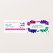 粉カラフル末，メイクアップアーティスト，ロイヤリティカード， 名刺 (外部フラット)