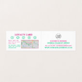 粉カラフル末，メイクアップアーティスト，ロイヤリティカード， 名刺 (内部フラット)