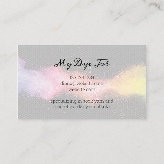 粉カラフル糸染色 名刺 (裏面)