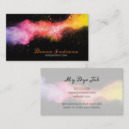 粉カラフル糸染色 名刺 (正面/裏面)