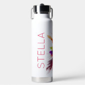 粉パーソナライズされたカラフル爆体操 ウォーターボトル (正面)