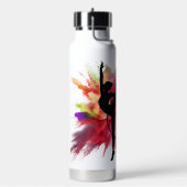 粉パーソナライズされたカラフル爆体操 ウォーターボトル (左面)