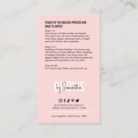 粉フェミニングラデーション粉まゆアフターケア 名刺 (裏面)