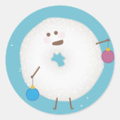 粉末シュガードーナツクリスマスカード封筒用シール ラウンドシール (正面)