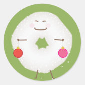 粉末シュガードーナツクリスマスカード封筒用シール ラウンドシール (正面)