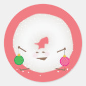 粉末シュガードーナツクリスマスカード封筒用シール ラウンドシール (正面)