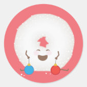 粉末シュガードーナツクリスマスカード封筒用シール ラウンドシール (正面)