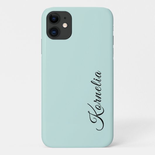 粉末ターコイズ無地のカラーのミニマリスト名 Case-Mate iPhoneケース (裏面)