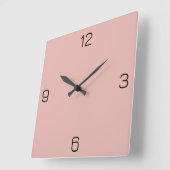 粉末バラE6B6B0色 – 名前を追加するオプション スクエア壁時計 (傾斜)