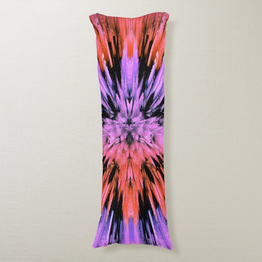 粉末状ピンク爆発抽象芸術抱き枕 ボディピロー (正面縦)