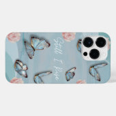 粉末青蝶ミレニアルピンク iPhoneケース (裏面横)