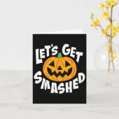 粉砕されたおもしろいハロウィーンカボチャスマイルOcto カード (黄色い花)