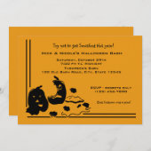 粉砕されたカボチャのハロウィーン 招待状 (正面/裏面)