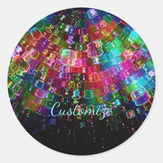 粉砕されたガラスのスパイラルステッカー2 ラウンドシール (正面)