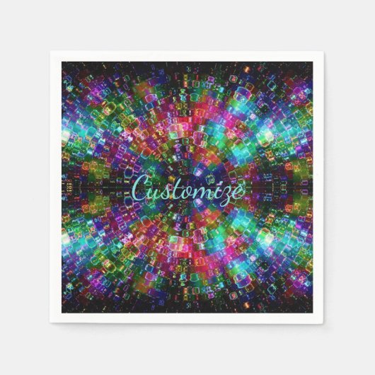 粉砕されたガラスのスパイラルナプキン2 スタンダードカクテルナプキン (正面)