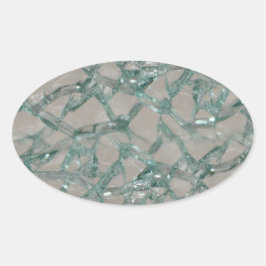 粉砕されたガラスの背フェイク景() 楕円形シール
