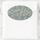 粉砕されたガラスの背フェイク景() 楕円形シール (バッグ)