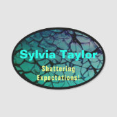 粉砕されたガラス名タグ 名札 (正面)