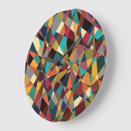 粉砕されたジオメトリの中世モダンの抽象芸術 ラージ壁時計 (傾斜)