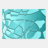 粉砕されたティール（緑がかった色） ラッピングペーパーシート (正面)