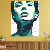 粉砕されたティール（緑がかった色）美しい キャンバスプリント (インサイチュ (リビング))