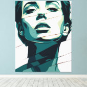 粉砕されたティール（緑がかった色）美しい キャンバスプリント (インサイチュ (ウッドフロア))