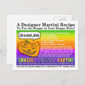 粉砕されたパンプキンハロウィンマーティーニレシピはがき ポストカード (正面/裏面)