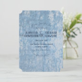 粉砕されたブルーベルベット結婚式招待状 招待状 (スタンド正面)