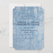 粉砕されたブルーベルベット結婚式招待状 招待状 (正面)