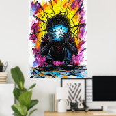 粉砕された反射 – 超現実表現主義の芸術 ポスター (ホームオフィス)