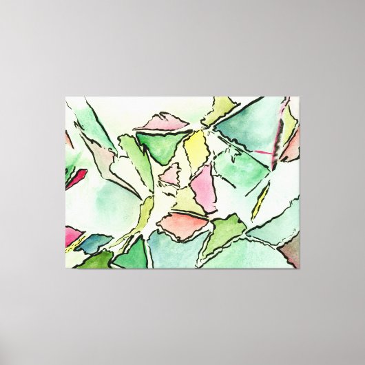 粉砕された夢の水の色とキャンバスアートのインク キャンバスプリント (正面)