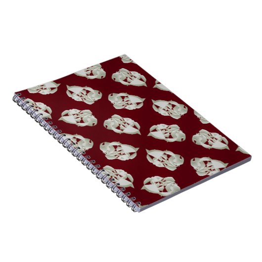 粉砕された大理石の抽象芸術モダンアート白いプラム ノートブック (右側)