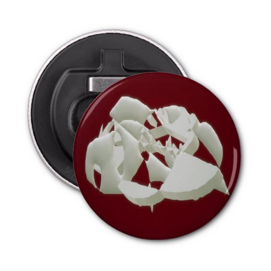 粉砕された大理石の抽象芸術モダンアート白いプラム 栓抜き (正面)