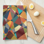 粉砕された幾何学中世紀モダン抽象芸術 キッチンタオル (四つ折り)
