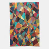 粉砕された幾何学中世紀モダン抽象芸術 キッチンタオル (縦)