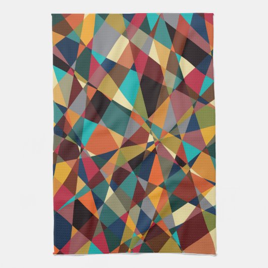 粉砕された幾何学中世紀モダン抽象芸術 キッチンタオル (縦)