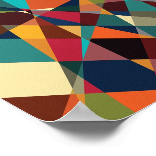 粉砕された幾何学中世紀モダン抽象芸術 ポスター (角)