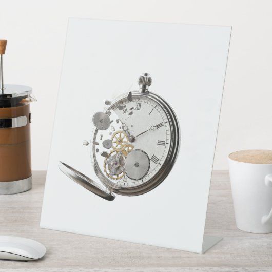 粉砕された時間 台座サイン (インサイチュ)