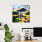 粉砕された紫色の地平線V2 ポスター (ホームオフィス)