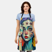 粉砕された自己反射アート エプロン (着用した状態)