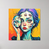 粉砕された自己反射アート キャンバスプリント (正面)