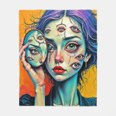 粉砕された自己反射アート フリースブランケット (正面)