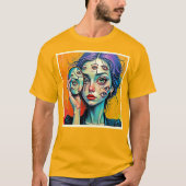 粉砕された自己反射アート Tシャツ (正面)