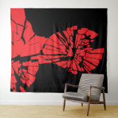 粉砕された赤い反射 タペストリー (インサイチュ(横))