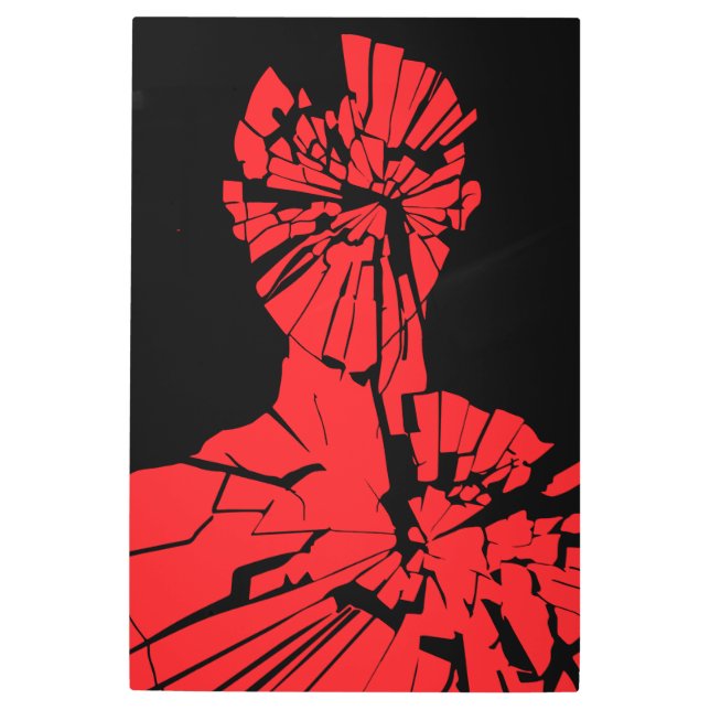 粉砕された赤い反射 メタルプリント (正面)